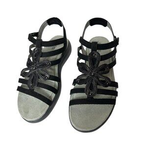 JBU By Jambu Lesley  Women's 7.5M Black Shimmer Strappy Sandals With Embellished